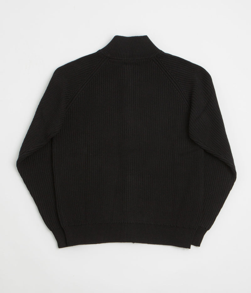 Butter Goods Dragon Zip-Thru Knit Sweatshirt in Black