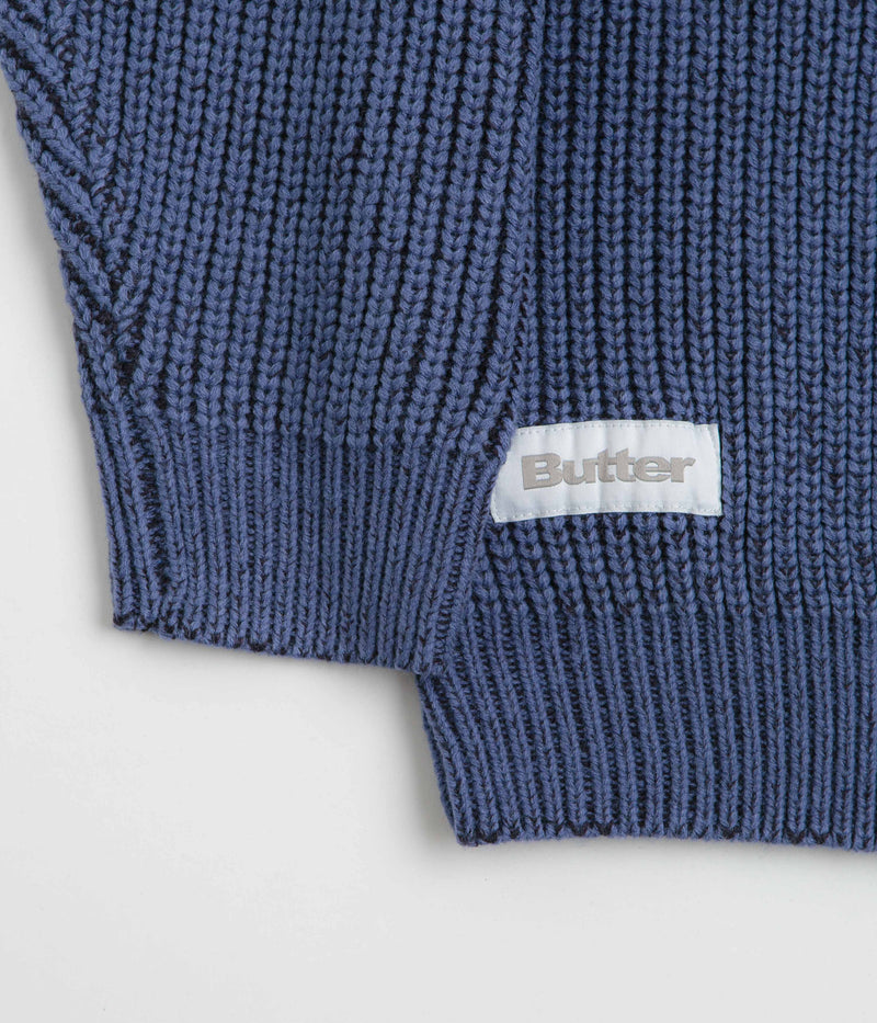 Butter Goods Drain Knit Sweatshirt in Midnight