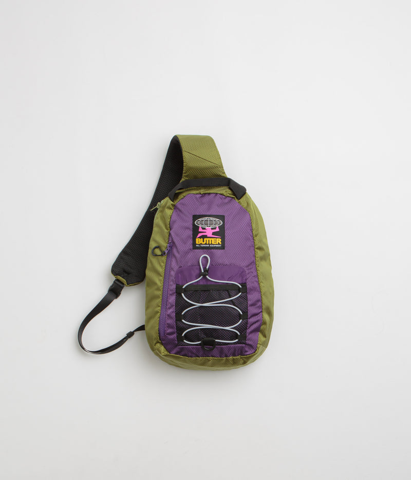 Butter Goods Express Shoulder Bag in Grass and Purple