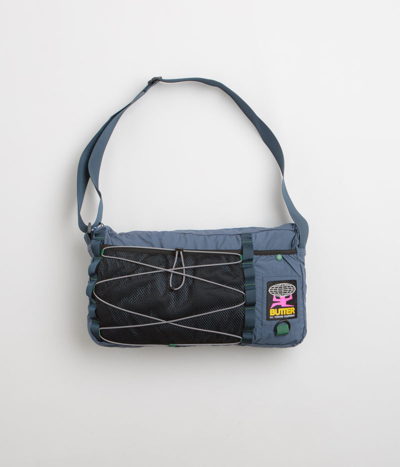 Butter Goods Express Side Bag in Navy and Green