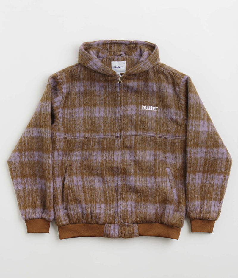 Butter Goods Heavy Plaid Work Jacket in Brick and Dusk