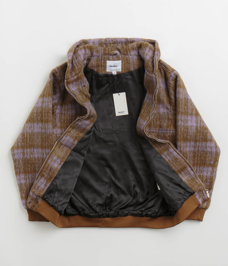 Butter Goods Heavy Plaid Work Jacket in Brick and Dusk