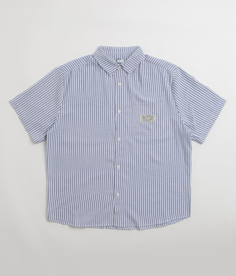 Butter Goods Hickory Short Sleeve Shirt in Blue Stripe