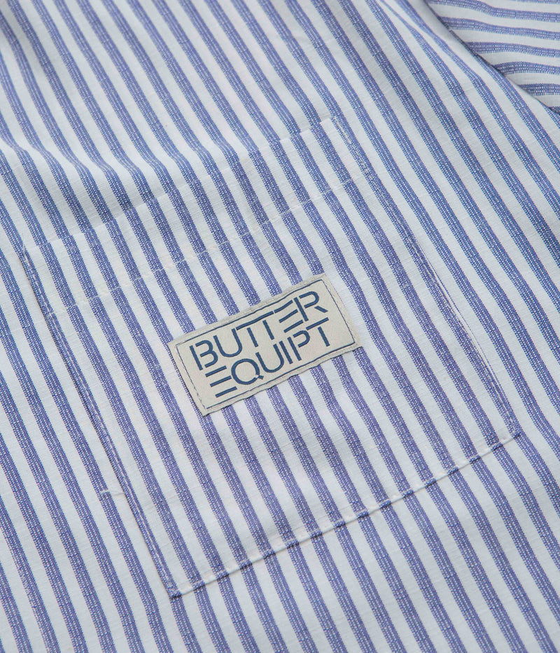 Butter Goods Hickory Short Sleeve Shirt in Blue Stripe