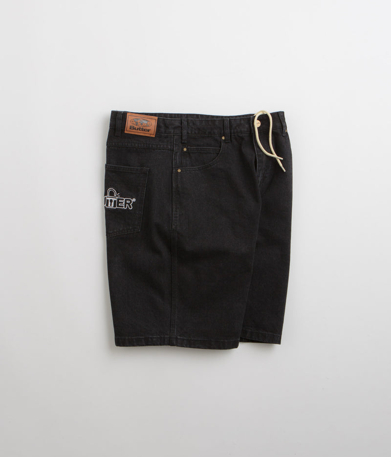 Butter Goods Lock Denim Shorts in Flat Black