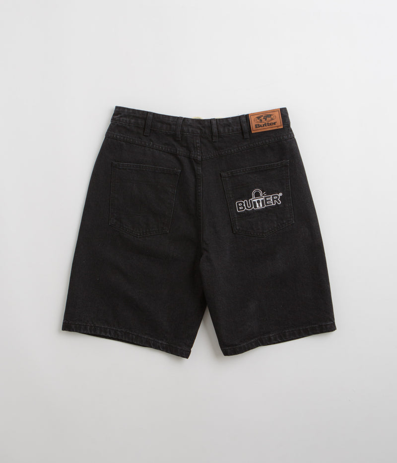 Butter Goods Lock Denim Shorts in Flat Black