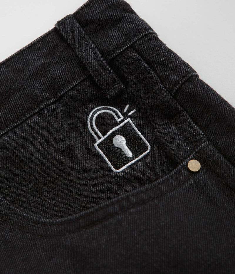 Butter Goods Lock Denim Shorts in Flat Black