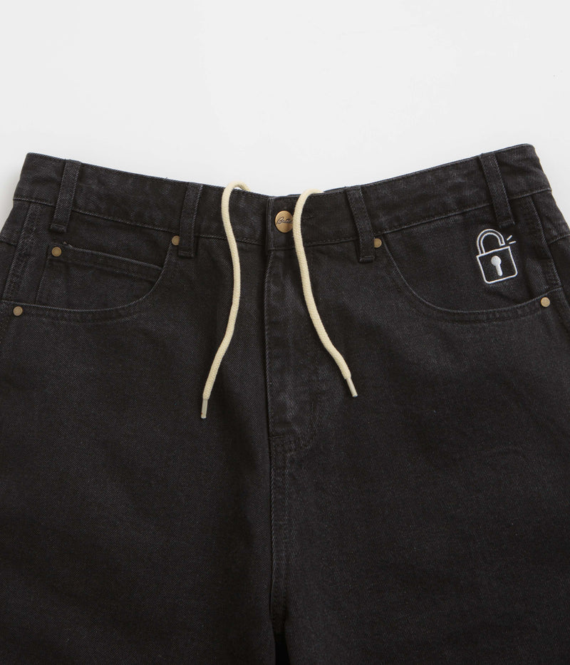 Butter Goods Lock Denim Shorts in Flat Black