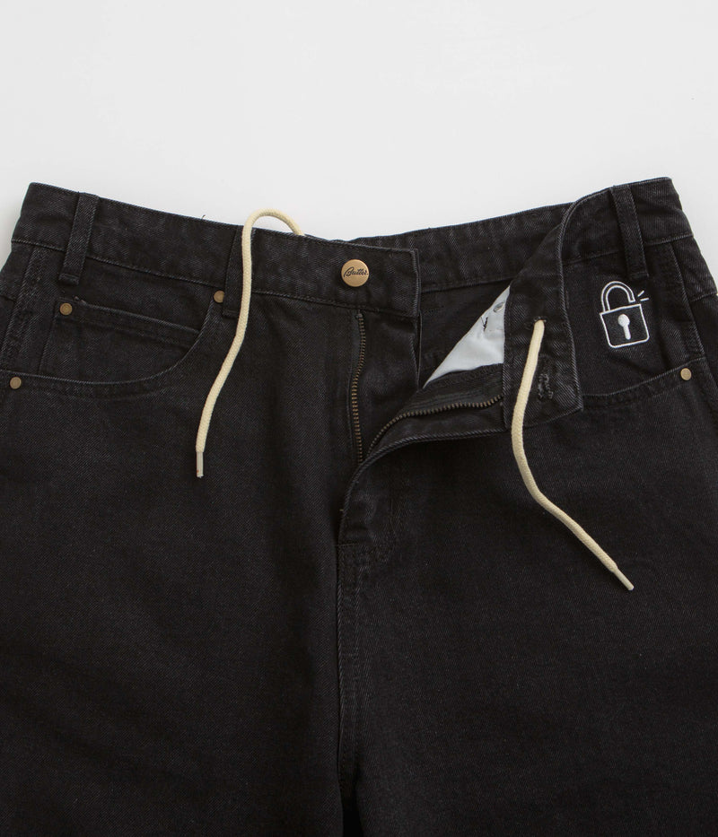 Butter Goods Lock Denim Shorts in Flat Black