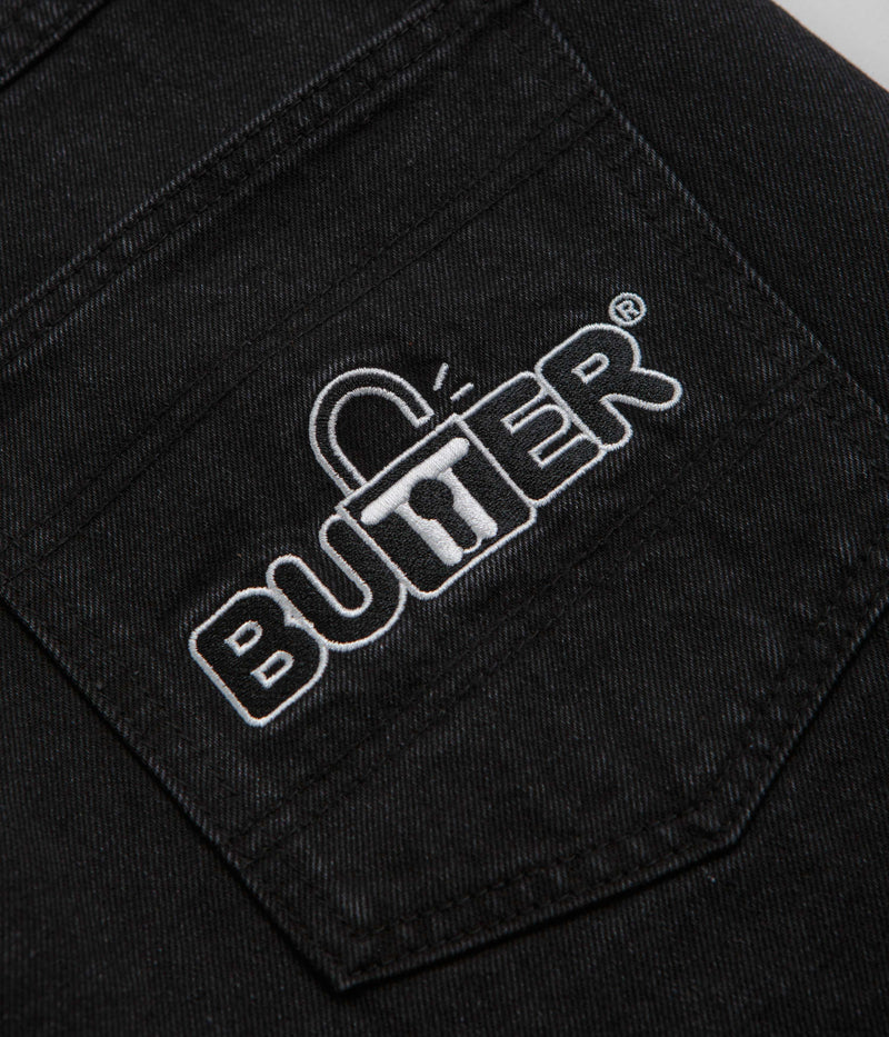Butter Goods Lock Denim Shorts in Flat Black