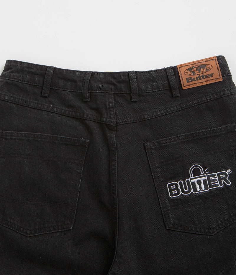 Butter Goods Lock Denim Shorts in Flat Black