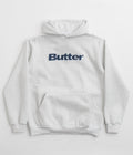 Butter Goods Logo Denim Applique Hoodie in Ash