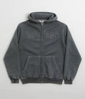 Butter Goods Mineral Wash Zip-Thru Hoodie in Charcoal