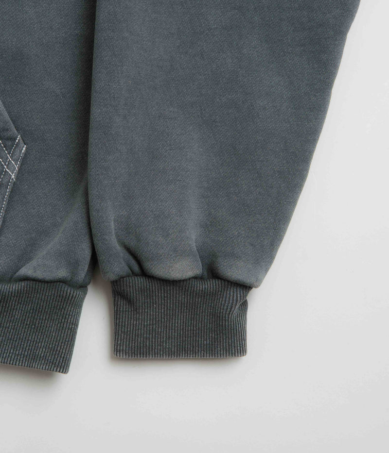 Butter Goods Mineral Wash Zip-Thru Hoodie in Charcoal