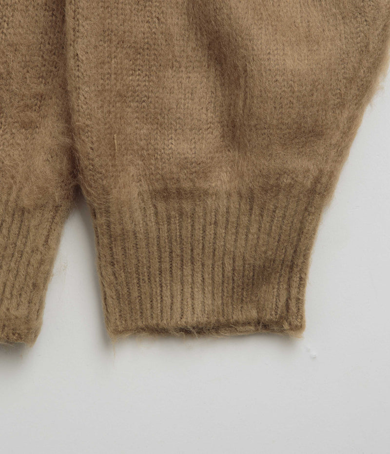 Butter Goods Mohair Button Up Knitted Shirt in Tan