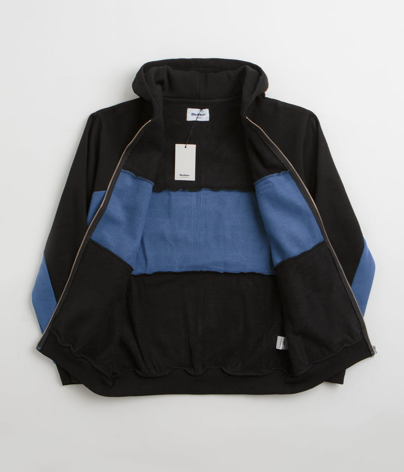 Butter Goods Panel Zip-Thru Hoodie in Black