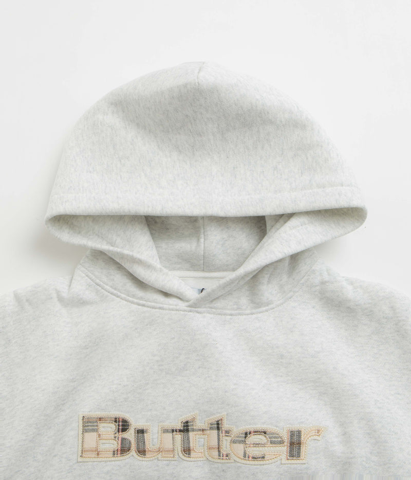 Butter Goods Plaid Applique Hoodie in Ash