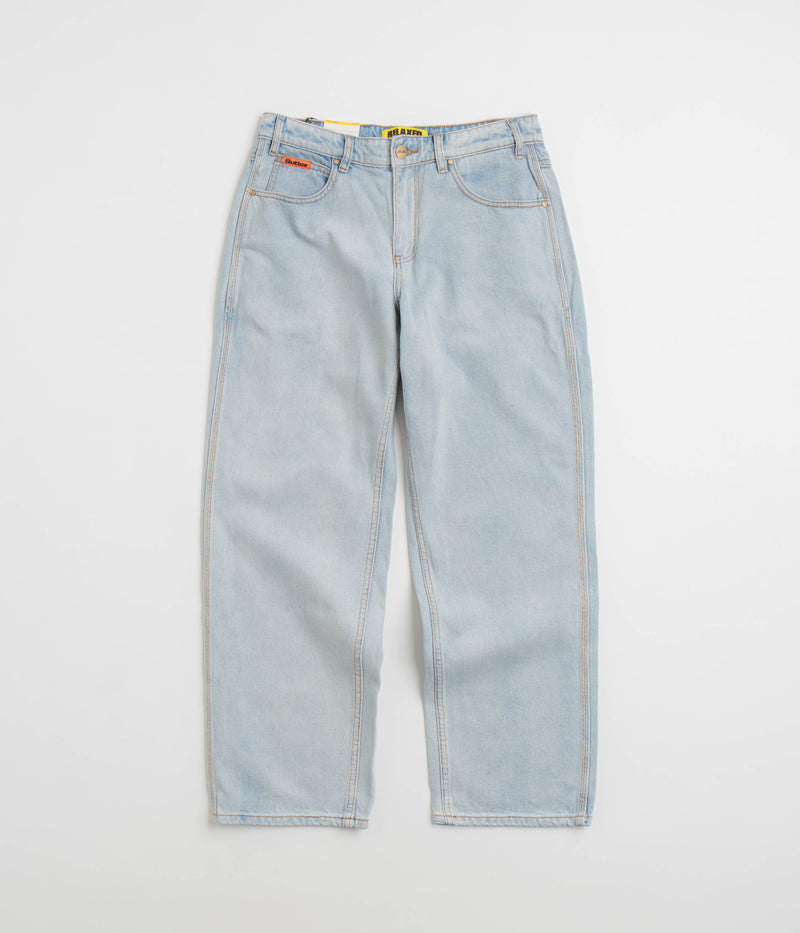 Butter Goods Relaxed Jeans in Light Blue and Orange