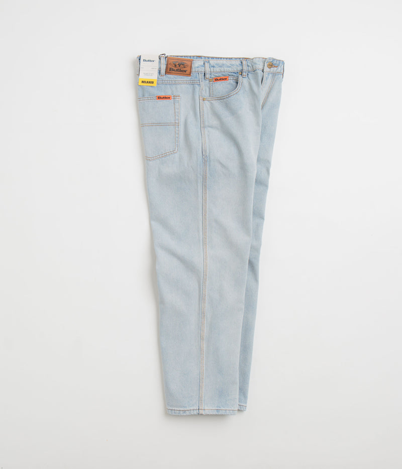 Butter Goods Relaxed Jeans in Light Blue and Orange