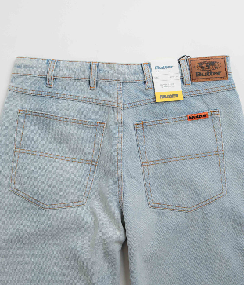 Butter Goods Relaxed Jeans in Light Blue and Orange