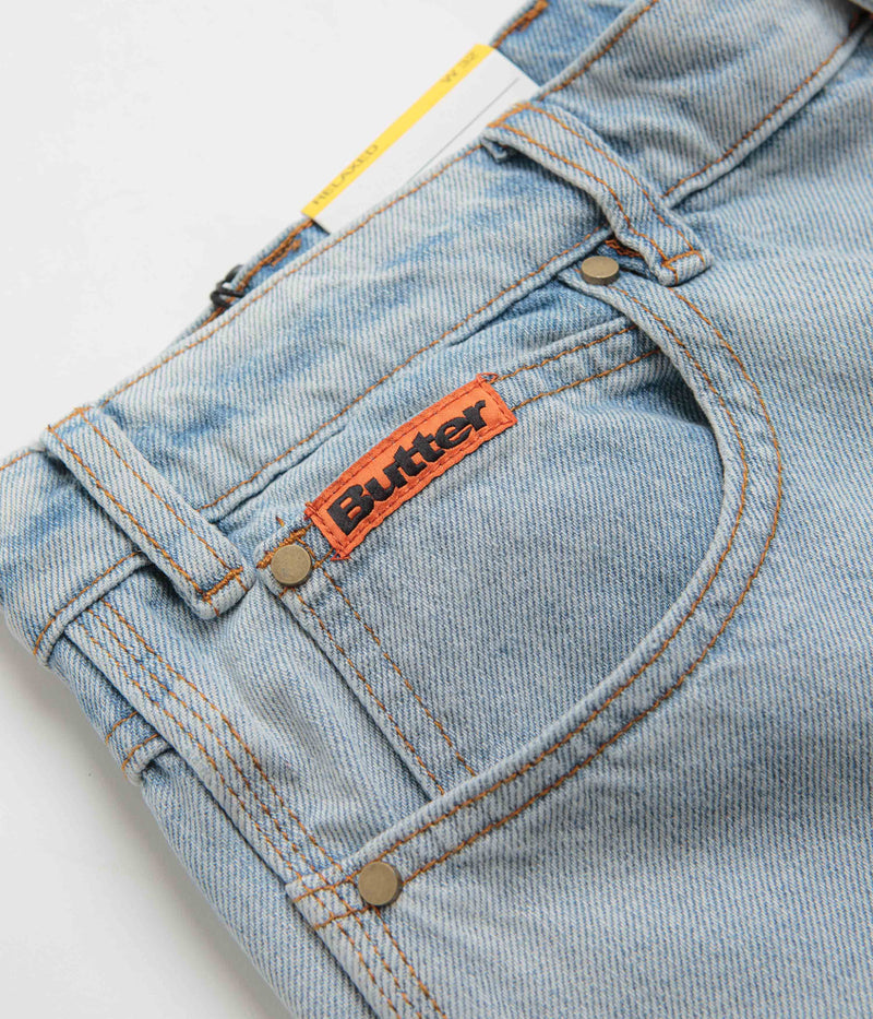 Butter Goods Relaxed Jeans in Light Blue and Orange