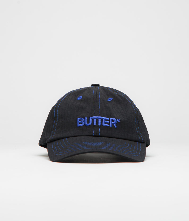 Butter Goods Rounded Logo Cap in Black and Blue
