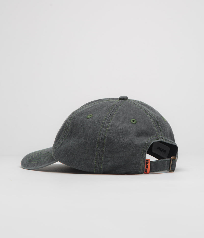 Butter Goods Rounded Logo Cap in Washed Black and Green