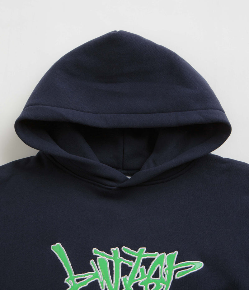 Butter Goods Scratch Applique Hoodie in Deep Navy