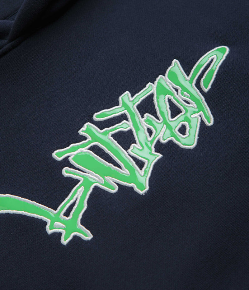 Butter Goods Scratch Applique Hoodie in Deep Navy