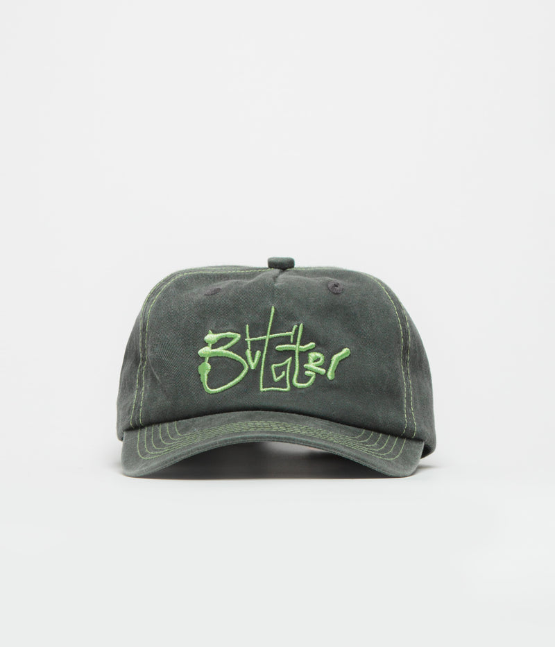 Butter Goods Scribble 5 Panel Cap in Washed Black