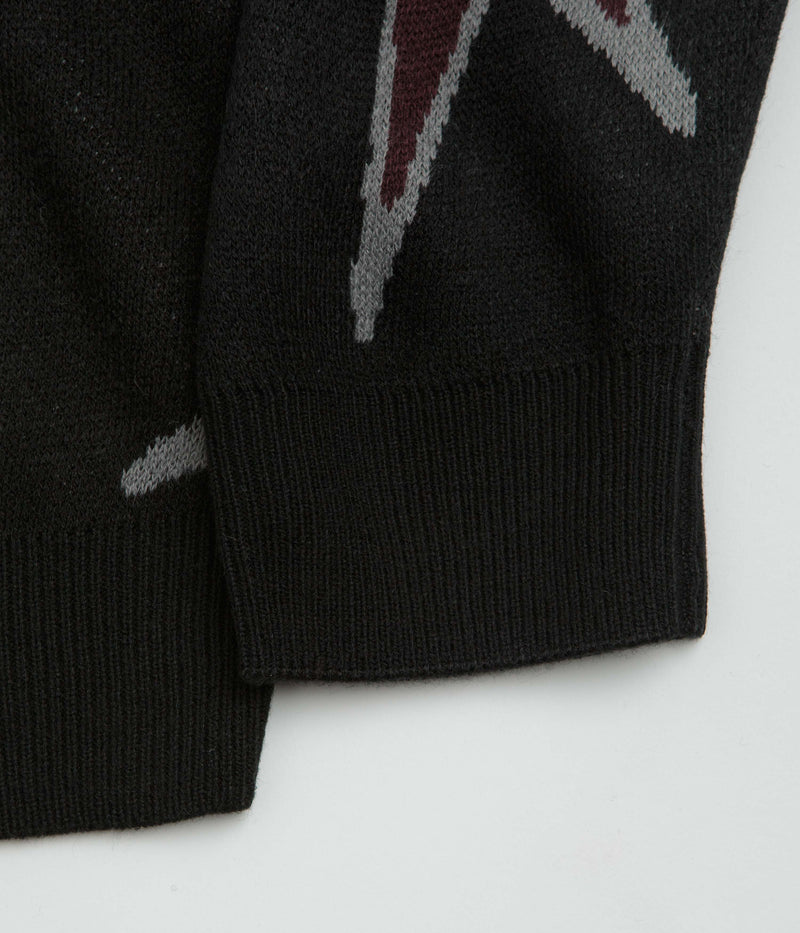 Butter Goods Star Polo Knit Sweatshirt in Black