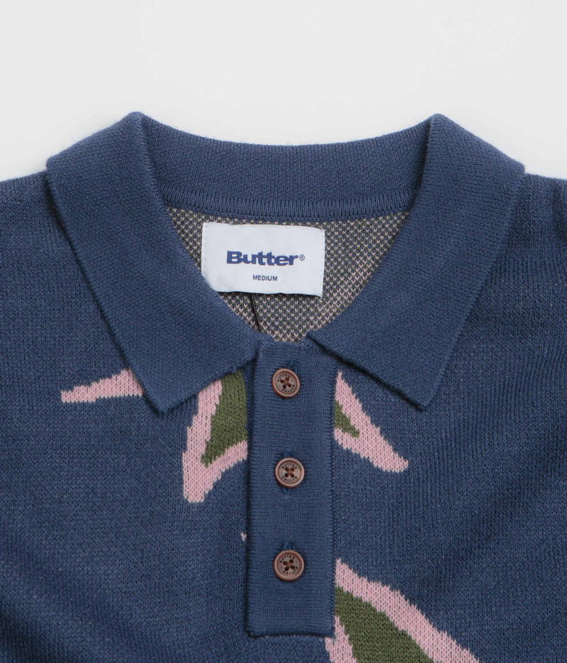 Butter Goods Star Polo Knit Sweatshirt in Prussian