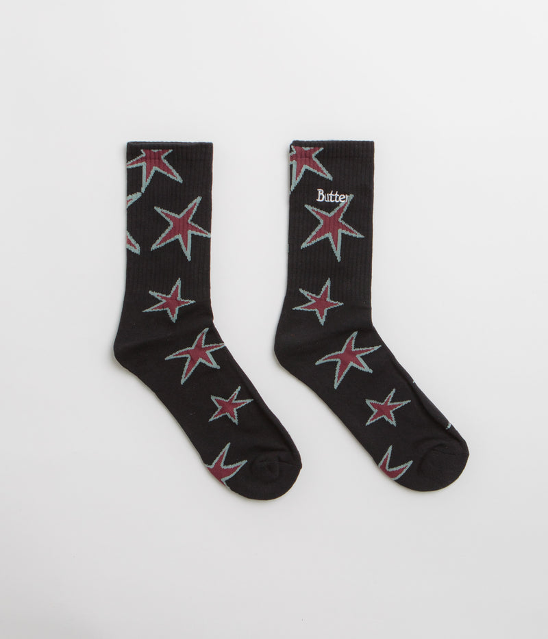 Butter Goods Star Socks in Black