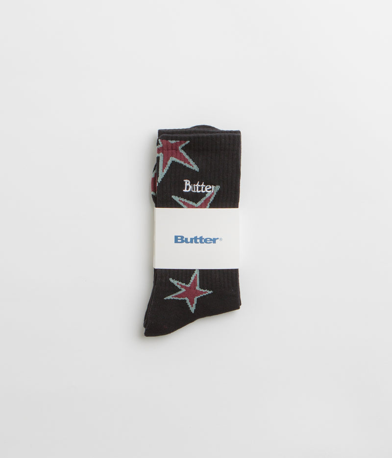 Butter Goods Star Socks in Black