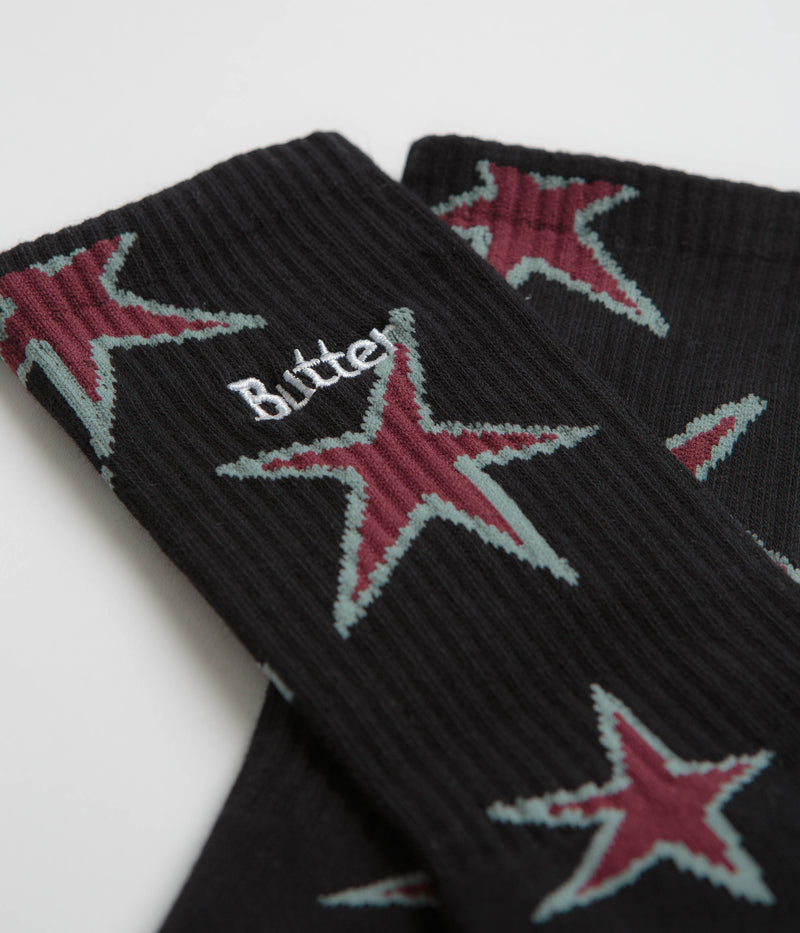 Butter Goods Star Socks in Black