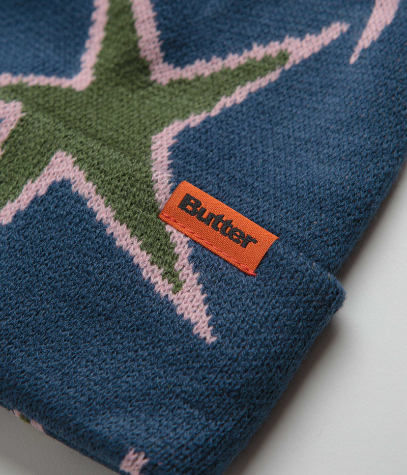 Butter Goods Stars Cuff Beanie in Prussian