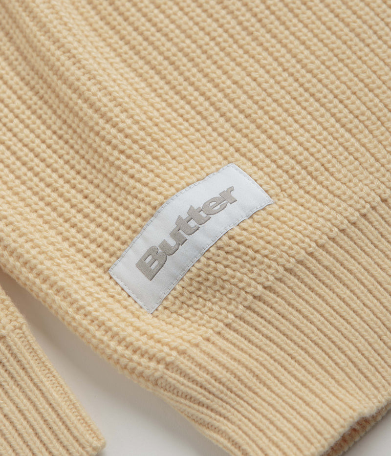 Butter Goods Stripe Knitted Sweatshirt in Cream