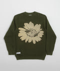 Butter Goods Sunflower Knit Sweatshirt in Army