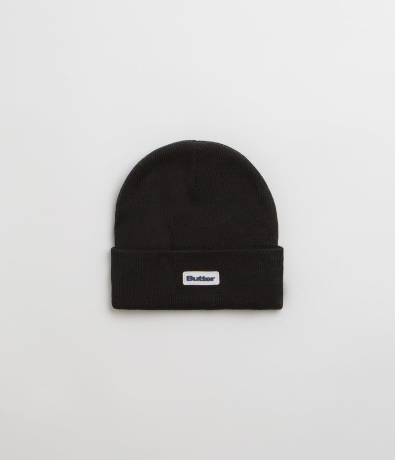 Butter Goods Tall Cuff Beanie in Black and Black