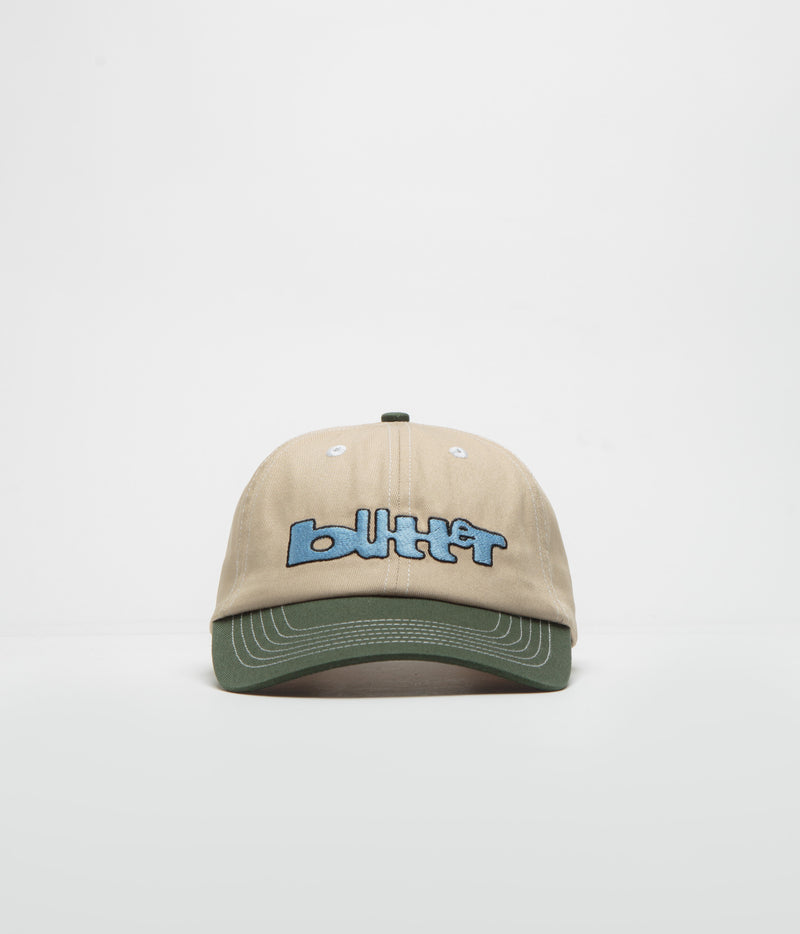 Butter Goods Warped Cap in Tan and Seaweed