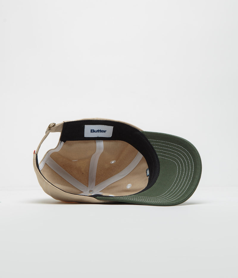 Butter Goods Warped Cap in Tan and Seaweed