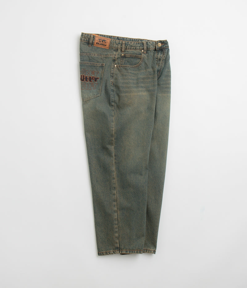 Butter Goods Warped Jeans in Dirty Wash Indigo