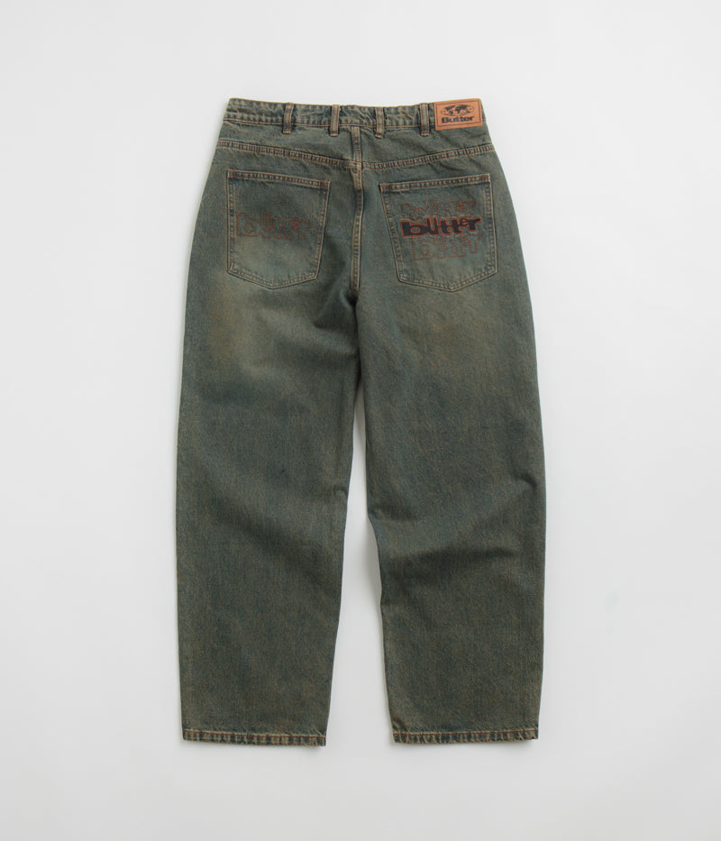 Butter Goods Warped Jeans in Dirty Wash Indigo