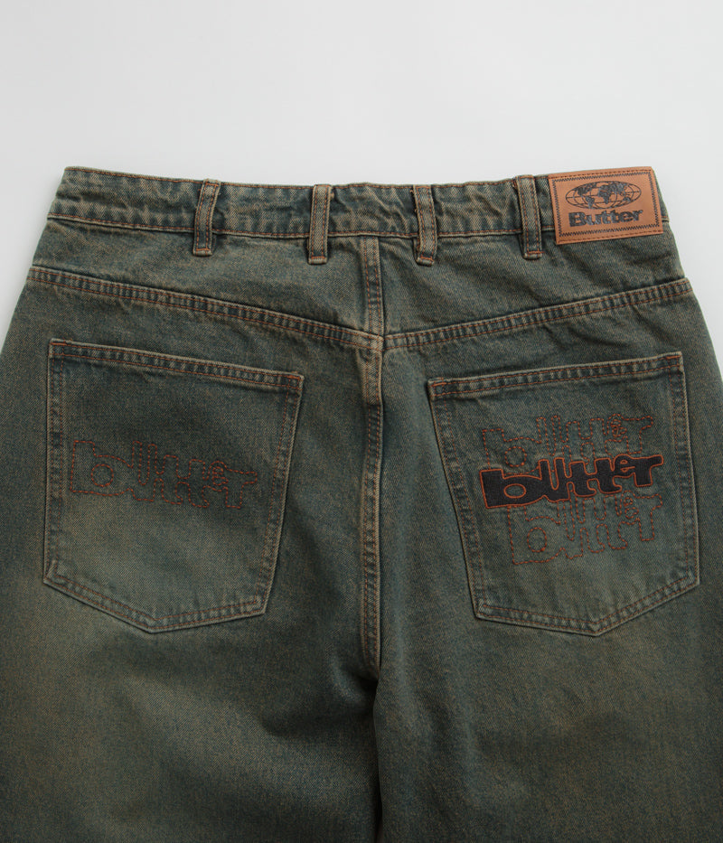Butter Goods Warped Jeans in Dirty Wash Indigo