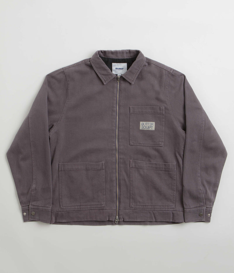 Butter Goods Washed Zip Up Jacket in Dusk