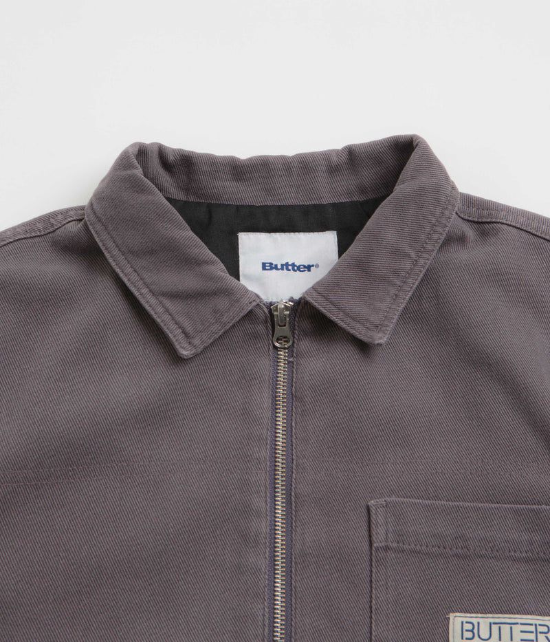Butter Goods Washed Zip Up Jacket in Dusk