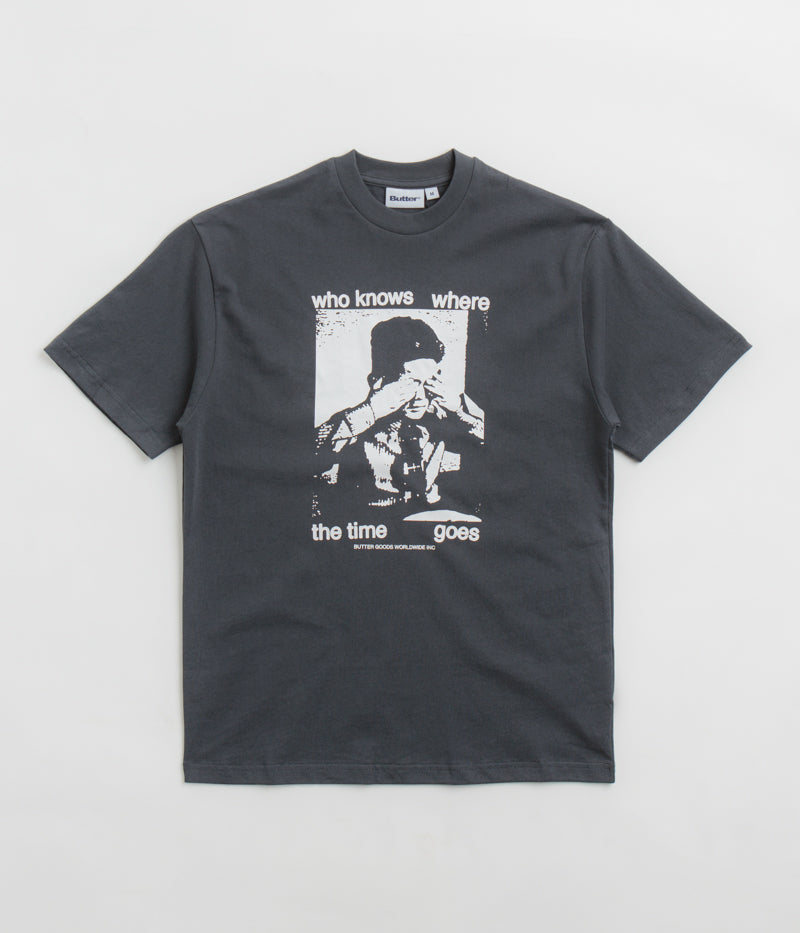 Butter Goods Who Knows T-Shirt in Charcoal