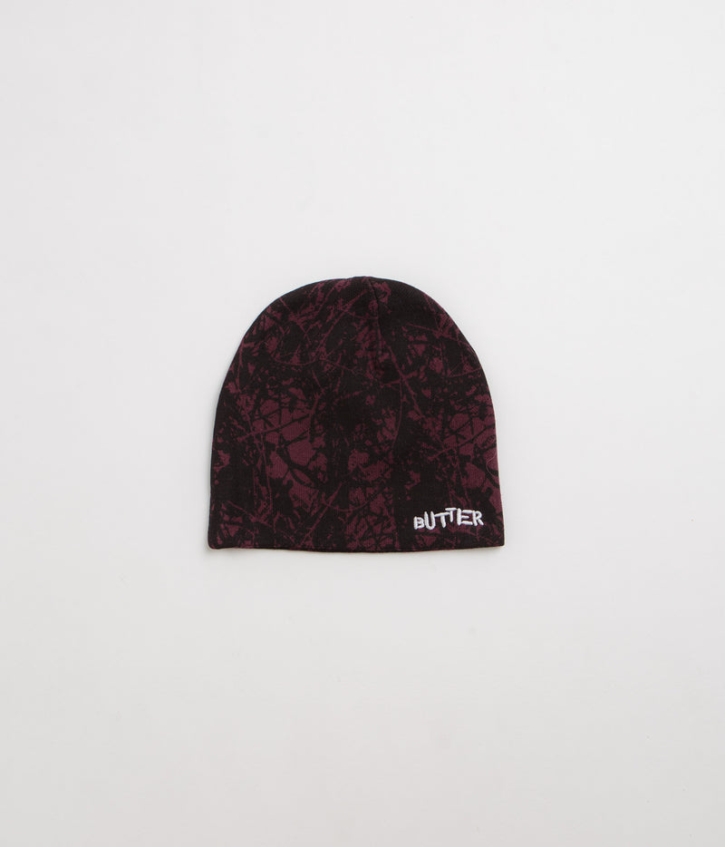 Butter Goods Woods Camo Skully Beanie in Rust