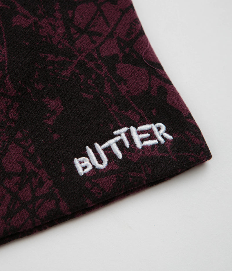Butter Goods Woods Camo Skully Beanie in Rust