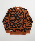 Butter Goods x Blue Note Afro Cuban Knitted Sweatshirt in Rust